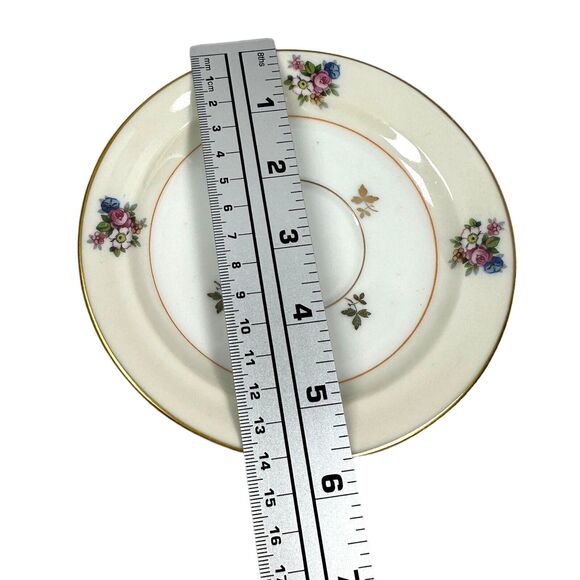 Vintage Chastangner Limoges Saucer Plate France White Floral Round Gold Rim 5.5" - Picture 6 of 6